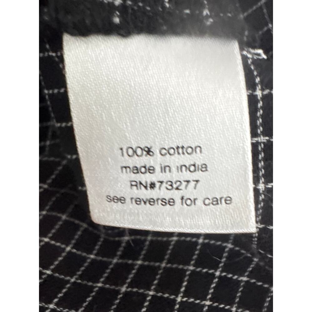 Elizabeth and James Grid Pattern Blouse Black White Medium Long Sleeve Office - Picture 8 of 9